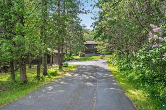 1819 Yosemite Ave, Duluth, MN 55811 - view of asphalt driveway featuring stairs