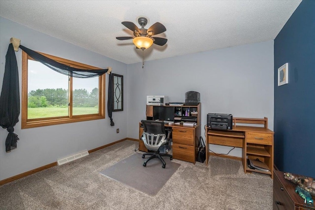 140 E Harney Rd, Esko, MN 55733 - carpeted office space with a ceiling fan and a textured ceiling