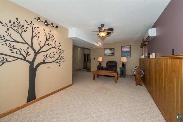 140 E Harney Rd, Esko, MN 55733 - bedroom with a wall mounted AC, light carpet, and a textured ceiling