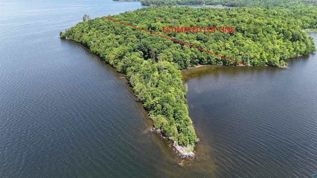 XX3 Sugar Bush Trl, Orr, MN 55771 - aerial view of property and surrounding area featuring a nearby body of water and property boundaries highlighted