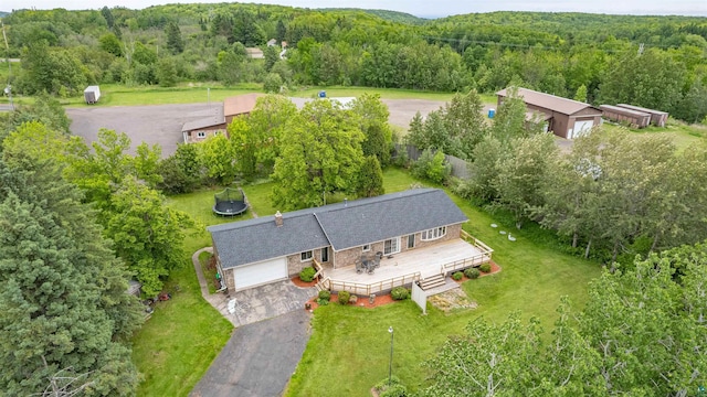 5510 Thompson Hill Rd, Duluth, MN 55810 - aerial view of property and surrounding area with a heavily wooded area