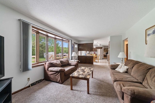 5510 Thompson Hill Rd, Duluth, MN 55810 - living area with light colored carpet and a textured ceiling