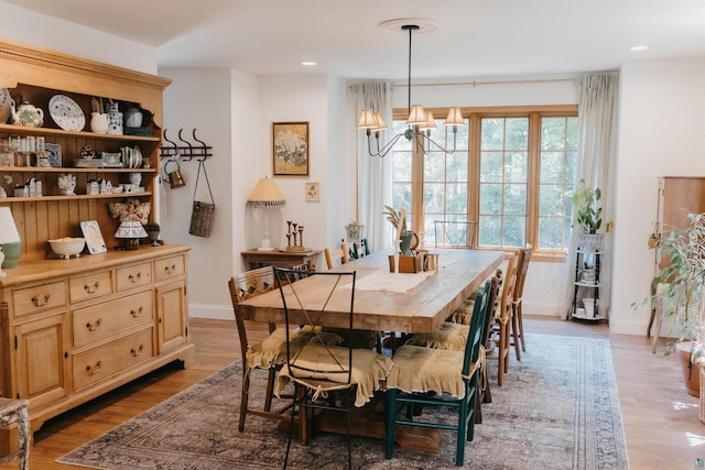 27 Ryan Ln, Esko, MN 55733 - dining room with a chandelier, light wood-style flooring, and recessed lighting