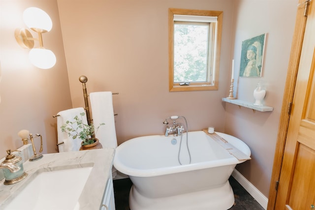 27 Ryan Ln, Esko, MN 55733 - bathroom featuring a freestanding bath and vanity