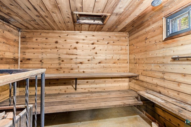 4750 Morris Thomas Rd, Hermantown, MN 55811 - sauna / steam room with wood ceiling and wood walls