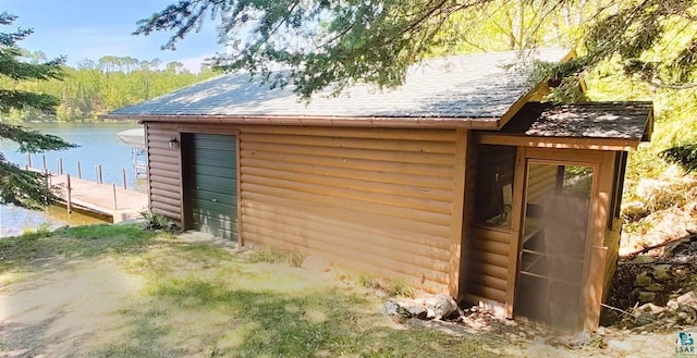 2357 Retreat Lodge Rd, Cook, MN 55723 - view of outbuilding featuring a water view and a forest view