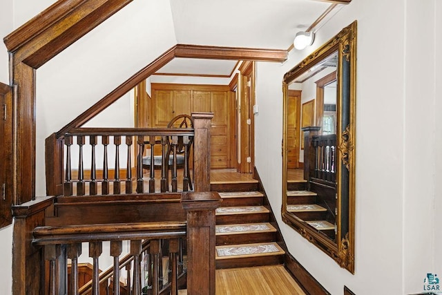 2319 E 4th St, Duluth, MN 55812 - staircase featuring wood finished floors