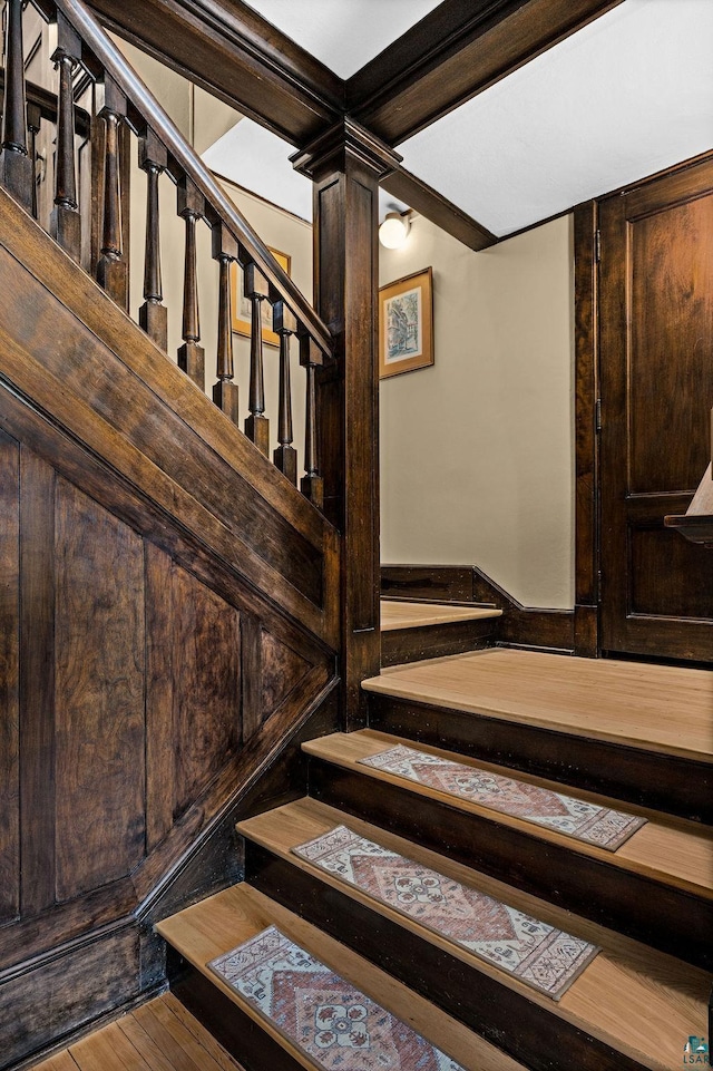 2319 E 4th St, Duluth, MN 55812 - stairway featuring wood finished floors