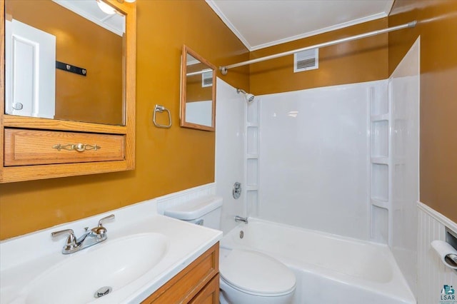 3731 W 2nd St, Duluth, MN 55807 - full bath featuring vanity, shower / bathtub combination, and crown molding
