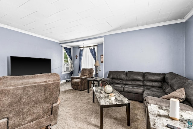 3801 W 5th St, Duluth, MN 55807 - carpeted living room featuring crown molding