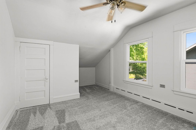 996 85th Ave W, Duluth, MN 55808 - bonus room featuring baseboard heating, lofted ceiling, carpet flooring, healthy amount of natural light, and ceiling fan