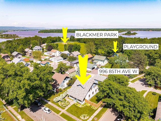 996 85th Ave W, Duluth, MN 55808 - aerial perspective of suburban area with a large body of water