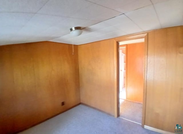 112 W 3rd Ave N, Aurora, MN 55705 - unfurnished room with wood walls and carpet