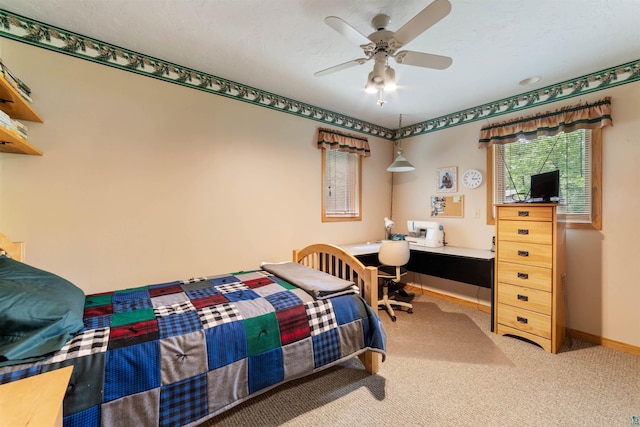 4930 Mini Power Rd, Duluth, MN 55803 - carpeted bedroom featuring an office area and a ceiling fan