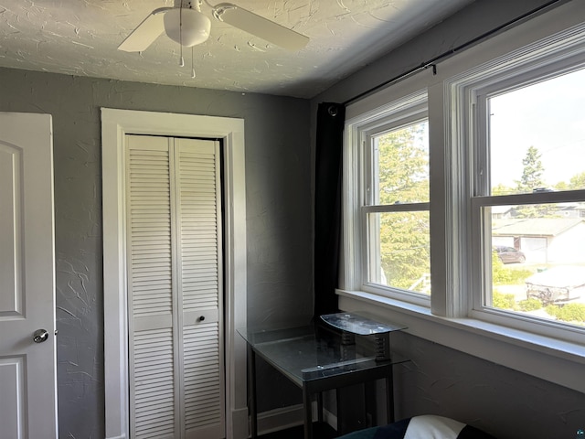 9235 Meadow St, Duluth, MN 55810 - office space with ceiling fan and a textured wall