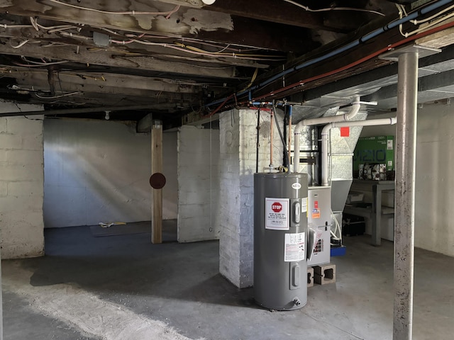 9235 Meadow St, Duluth, MN 55810 - unfinished basement with electric water heater and heating unit