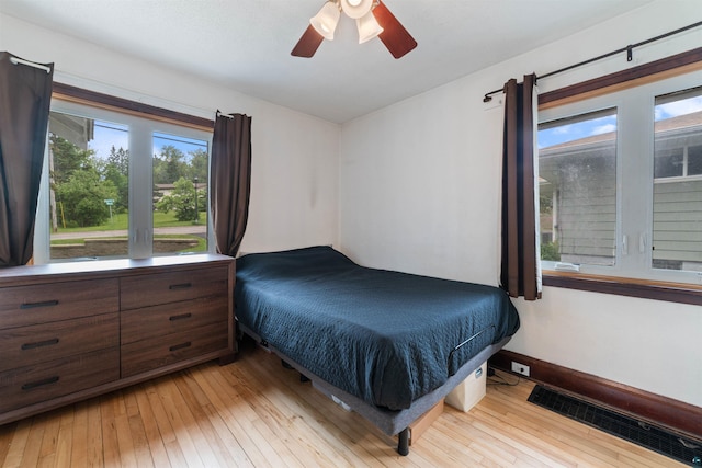 2420 Piedmont Ave, Duluth, MN 55811 - bedroom with light wood finished floors, multiple windows, and a ceiling fan