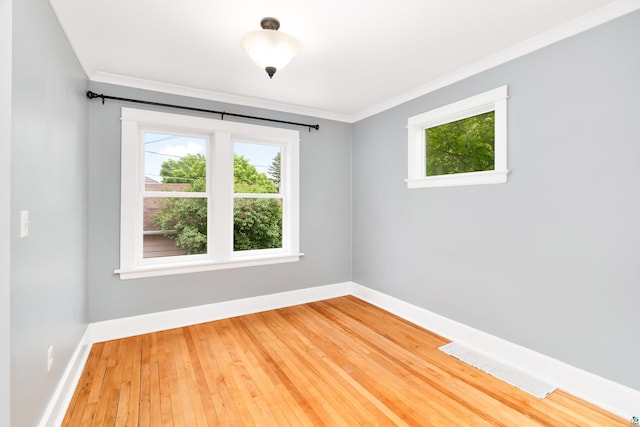 41 Cato Ave, Duluth, MN 55808 - empty room featuring plenty of natural light, ornamental molding, and light wood finished floors