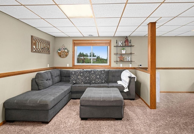 1207 Jean Marie St, Cloquet, MN 55720 - living area with carpet floors and a paneled ceiling