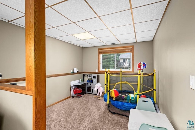 1207 Jean Marie St, Cloquet, MN 55720 - recreation room featuring carpet floors and a drop ceiling