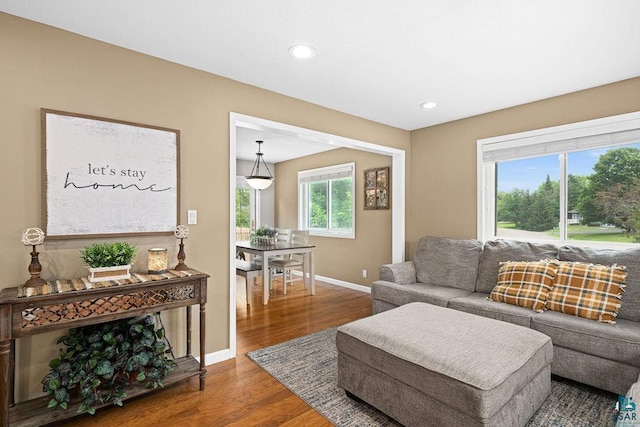 1207 Jean Marie St, Cloquet, MN 55720 - living area featuring wood finished floors and recessed lighting