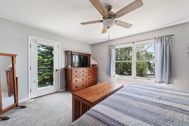 524 Marina Dr Unit 524, Superior, WI 54880 - bedroom featuring access to outside, carpet floors, and ceiling fan