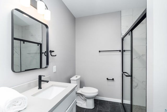 5122 Hermantown Rd Unit 5122, Hermantown, MN 55810 - bathroom with vanity, a shower stall, and tile patterned floors