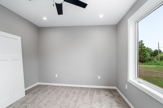 5122 Hermantown Rd Unit 5122, Hermantown, MN 55810 - empty room with a ceiling fan, plenty of natural light, carpet, and recessed lighting