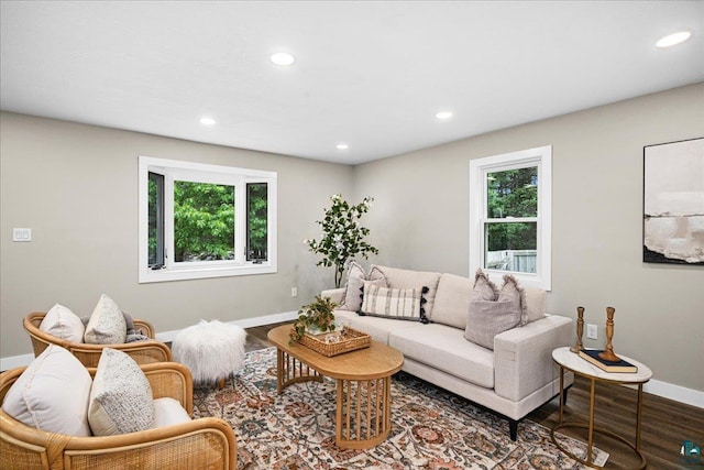 4414 Midway Rd, Hermantown, MN 55811 - living area featuring wood finished floors and recessed lighting