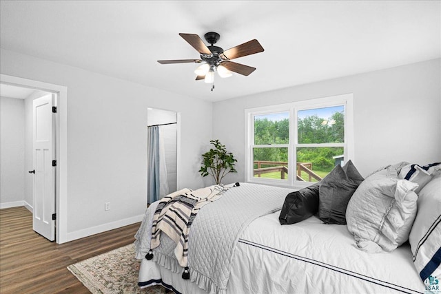 4414 Midway Rd, Hermantown, MN 55811 - bedroom with wood finished floors and a ceiling fan