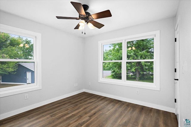 4414 Midway Rd, Hermantown, MN 55811 - unfurnished room featuring dark wood finished floors and ceiling fan