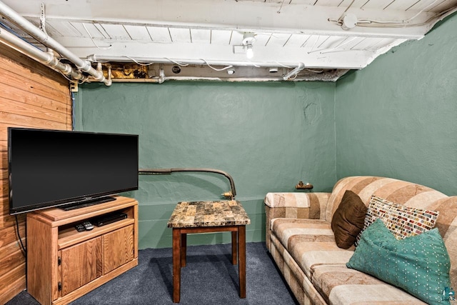 1516 N 8th Ave E, Duluth, MN 55805 - carpeted living area featuring wooden ceiling and a textured wall
