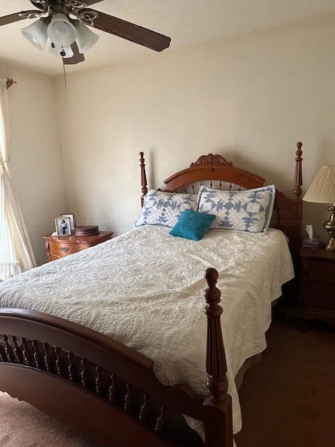 bedroom featuring ceiling fan