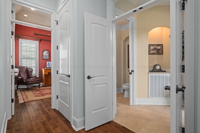 hall featuring hardwood / wood-style floors