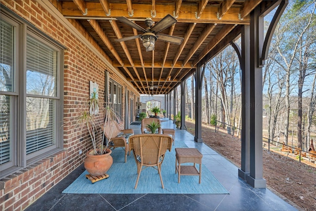 view of patio / terrace with ceiling fan