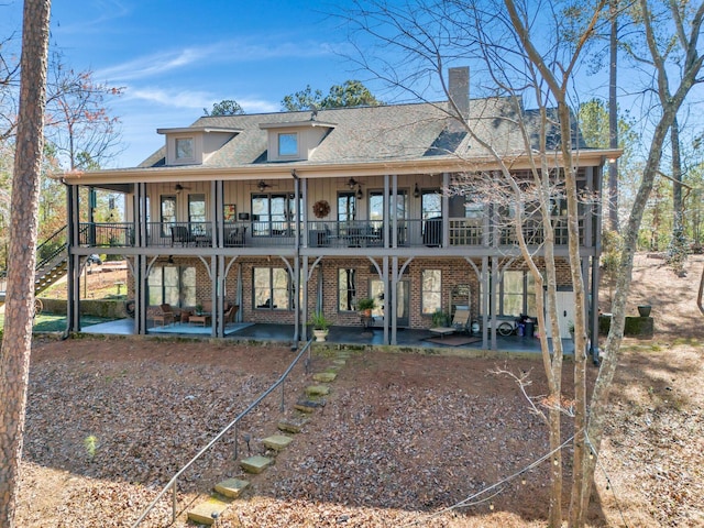 view of front of home with a patio area