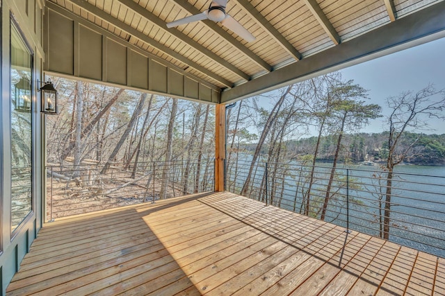 deck featuring a ceiling fan