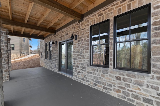 view of patio featuring french doors