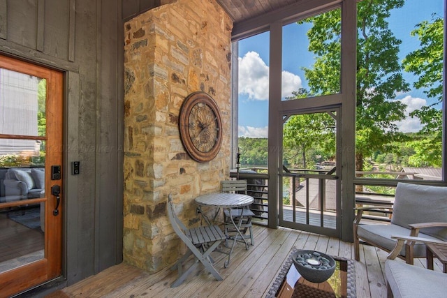 doorway to outside featuring light hardwood / wood-style flooring