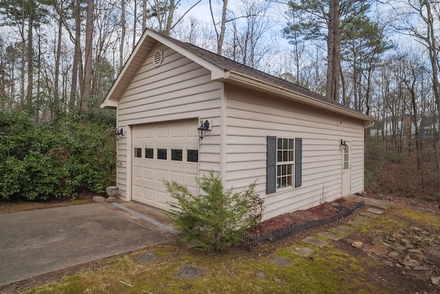 view of garage