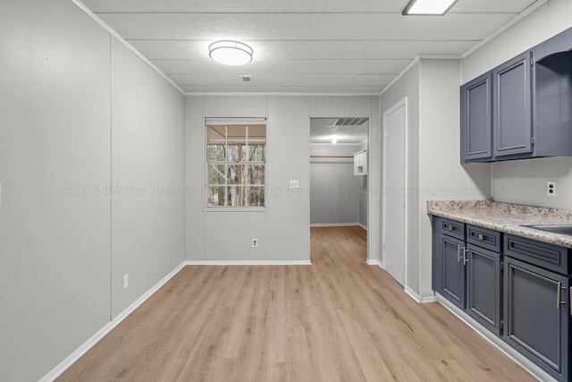 kitchen featuring light wood-type flooring