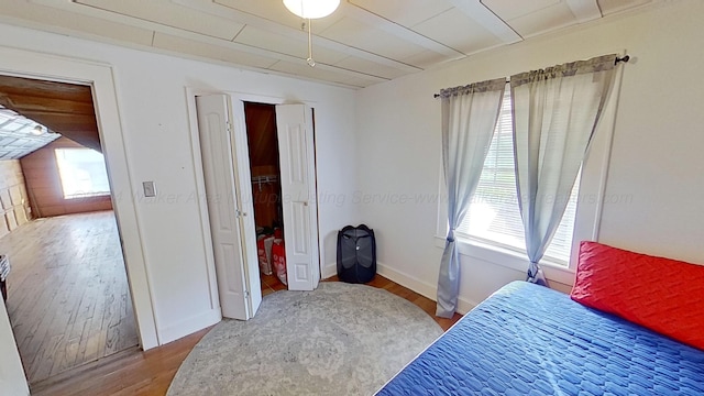 bedroom featuring wood-type flooring