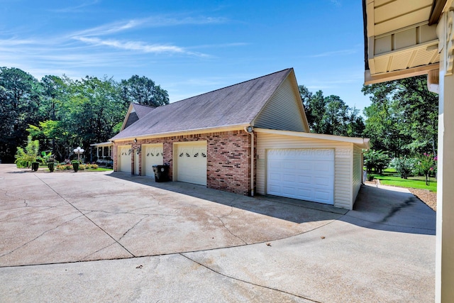 view of garage