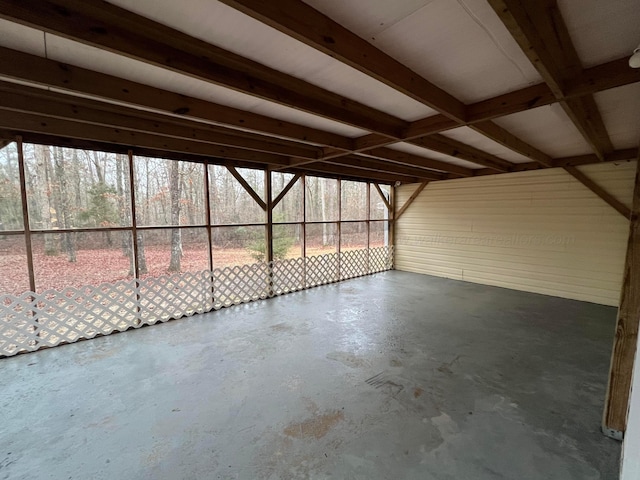 interior space with beam ceiling