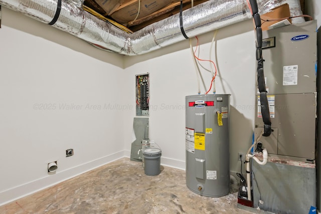 utilities with heating unit and water heater