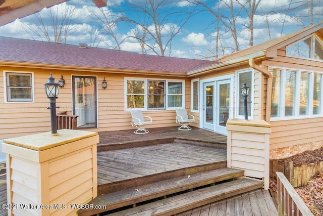 deck with french doors