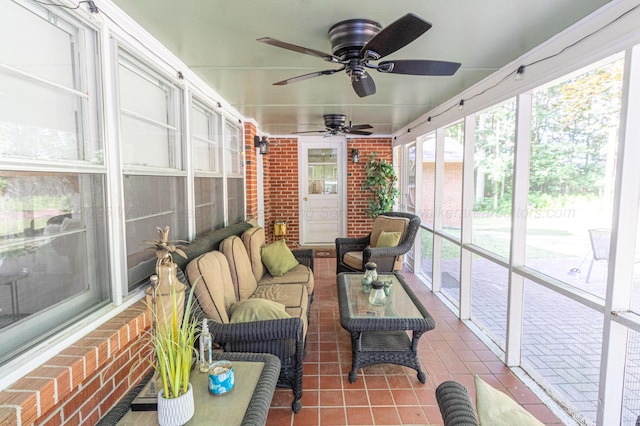 3111 18th Ave, Haleyville, AL 35565 - sunroom / solarium featuring a ceiling fan and an outdoor hangout area