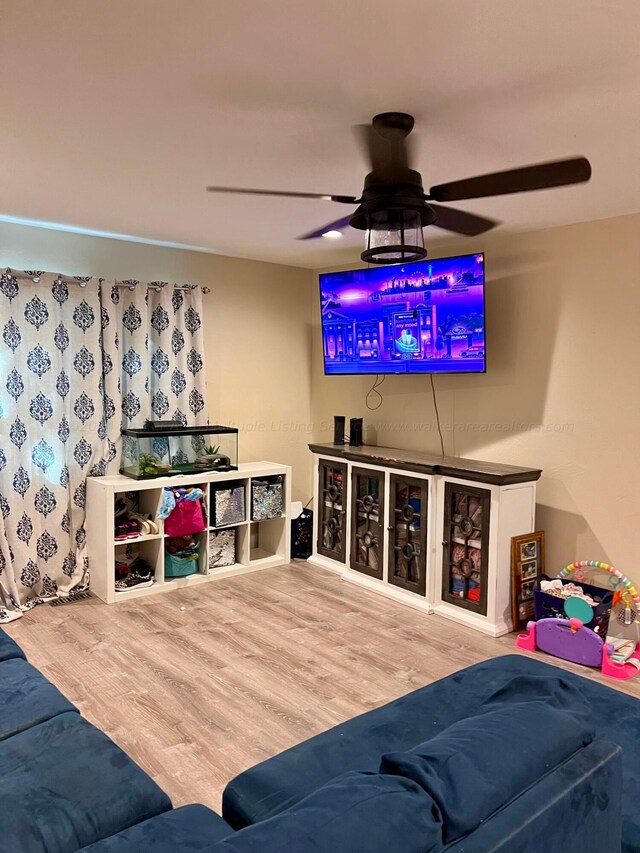 2804 Calumet Rd, Jasper, AL 35501 - interior space with a ceiling fan and wood finished floors