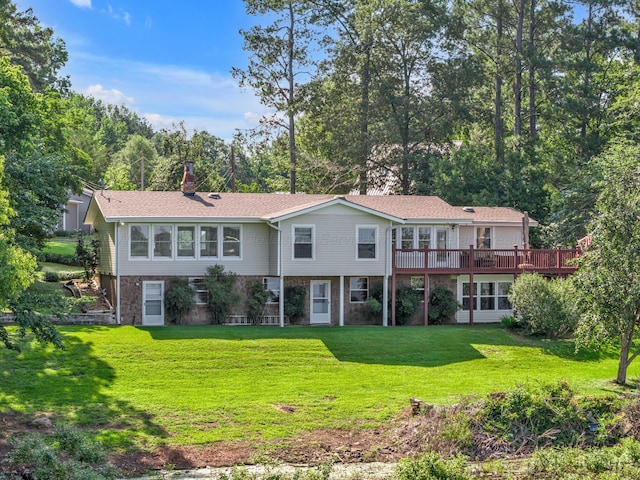 60 County Road 304, Cullman, AL 35057 - back of house with a lawn, a deck, and a chimney