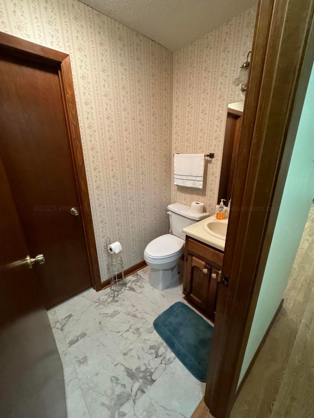 2354 Old Parrish Rd, Parrish, AL 35580 - half bath with vanity, toilet, and a textured ceiling